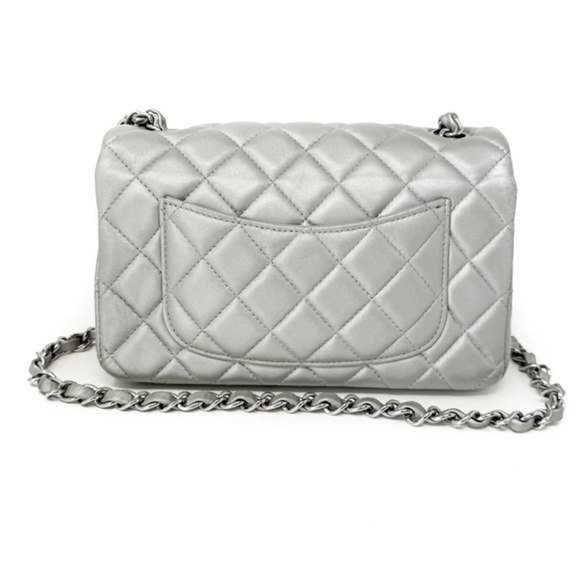 Authentic Chanel Classic Flap Mini Rectangle Silver - Picture 3 of 9